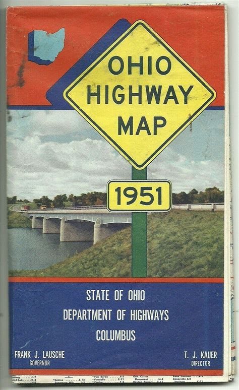 1951 Ohio Official Highway Road Map 3832158923