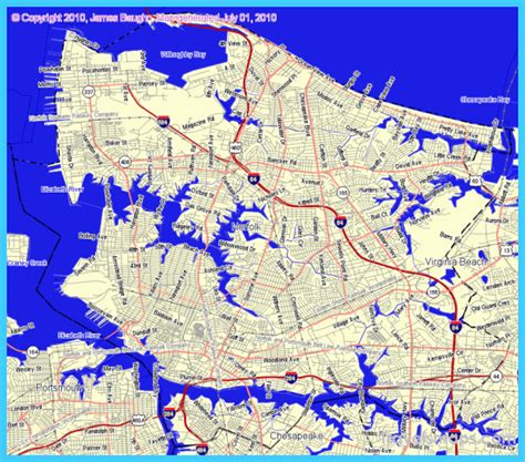 Map of Norfolk Virginia - TravelsMaps.Com