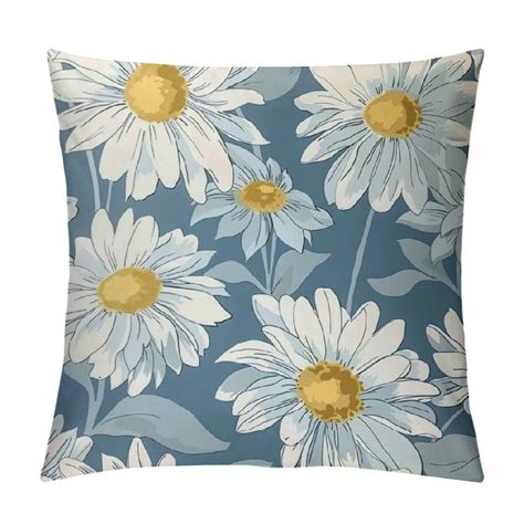 Creowell Vibrant Daisy Summer Decoration Pillowcase Farmhouse Garden