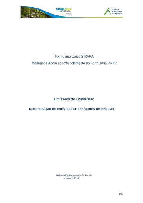 PDF Formulário Único SIRAPA Manual de Apoio ao Preenchimento