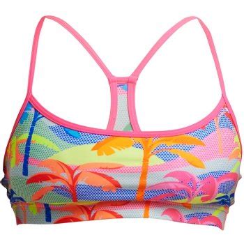 Funkita Top De Bikini Mujer Swim Crop Eco Poka Palm Bike