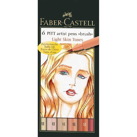 Faber Castell Pitt Artist Brush Pens Light Skin Tones 6 Pack