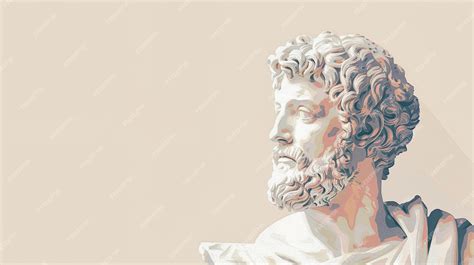 Premium Photo Stoic Marble Statue Profile On Pastel Background