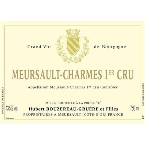 2020 Bouzereau Gruere Meursault Premier Cru Charmes The Wine Cellarage