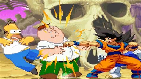 Homer Simpson And Peter Griffin Vs Goku And Vegeta Hd 1080p 60fps Youtube