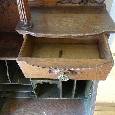 Antique American Classical Secretary Desk With Bookcase Estatesales Org