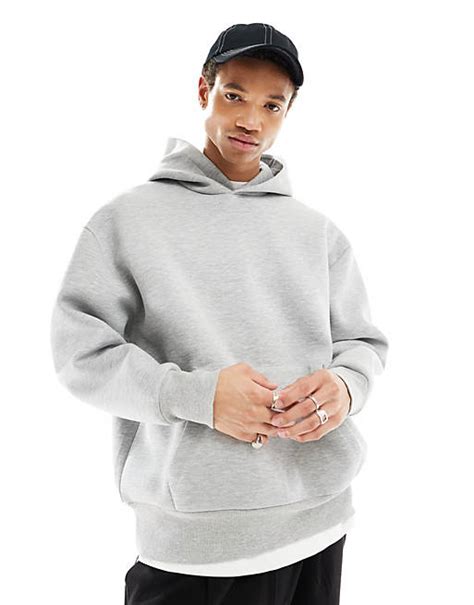 Asos Design Oversized Hoodie Van Zware Scubastof Met Rits In