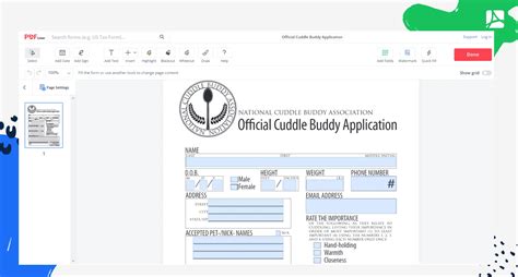 Official Cuddle Buddy Application Form Pdfliner