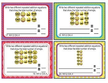 New York Math NY 2 OA 1 4 2nd Grade Task Cards BUNDLE 100 Task Cards