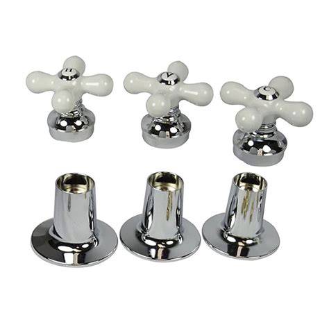 Thrifco 9400005 Aftermarket Tub Shower 3 Porcelain Cross Handle