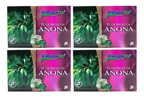 Pack 4 Té De Hoja De Anona Con 25 Sobres Cada Uno Yerbatex Cuotas sin