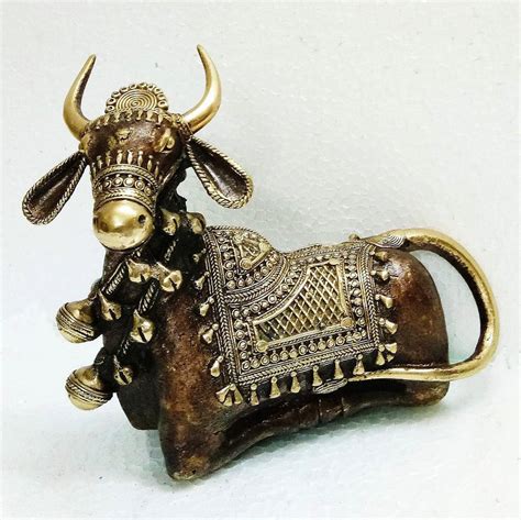 Temple Brass Sitting Nandi Statue At Rs 1400 Piece Brass Nandi Statue