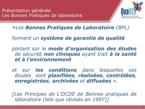 SOLUTION Les Bonnes Pratiques De Laboratoire Studypool