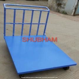 Mild Steel Industrial Platform Trolley For Push Pull Manually Trolley