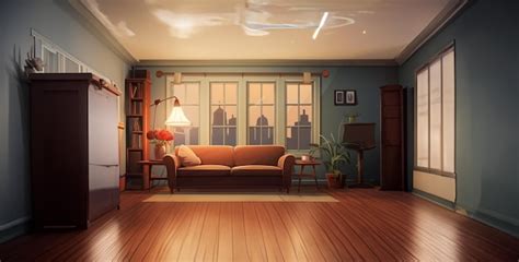 Premium Photo | 2d modern living room 2d illustration drawing house ...