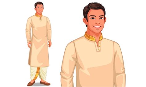 Premium Vector Illustration Character Of Indian Man With Traditional