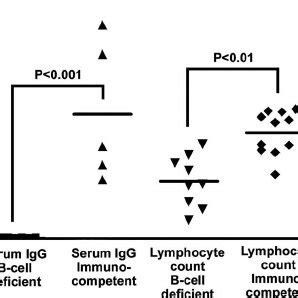 Circulating gammaglobulin levels and lymphocyte counts in... | Download ...