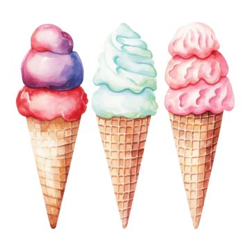 Watercolor Ice Cream Clip Art Element Watercolor Clip Art Hand PNG