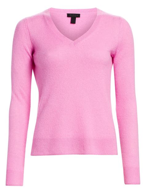 Saks Fifth Avenue Collection Featherweight Cashmere V Neck Sweater In