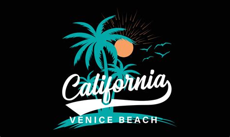 California Venice Beach Vector Y Diseño De Camisetas De Ilustraciones