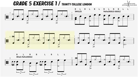 Grade 5 Exercise 1 Trinity Drums 2020 YouTube