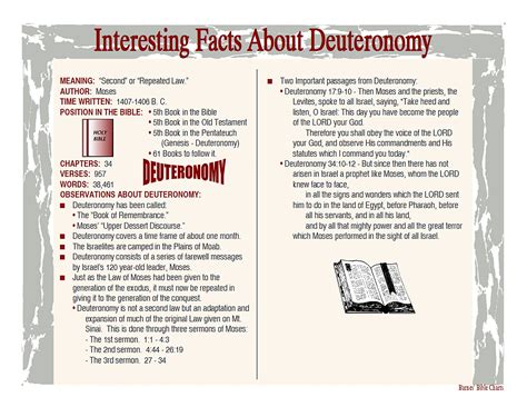 Interesting Facts About Deuteronomy in 2025 | Bible study books, Bible