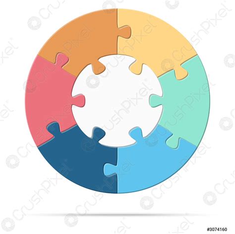 Round Puzzle White Base With Options Stock Vector Crushpixel