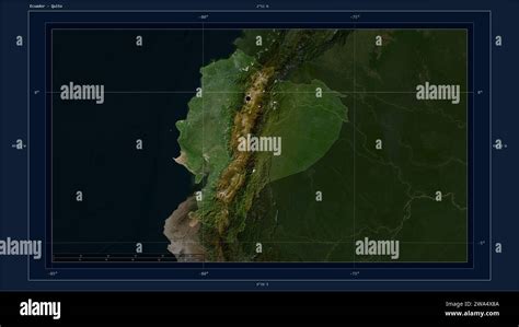 Ecuador Highlighted On A Low Resolution Satellite Map Map With The