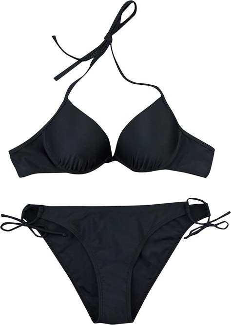 Damen Bikini Set Push Up Sexy String Mollige Bademode Tankini Bauchweg