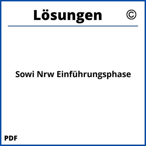 Sowi Nrw Einf Hrungsphase L Sungen Pdf