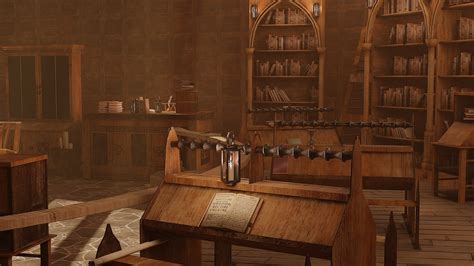 Free 3d Model Medieval Library Model Pack Rustic Low Poly 3d Model