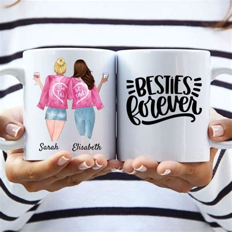 Beste Freundinnen Pink Personalisierte Tasse 2 Personen Online