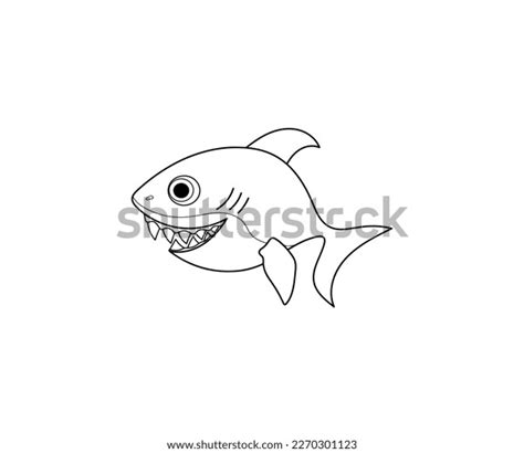 Shark Vector Isolated Outline Icon Shark Stock Vector (Royalty Free ...