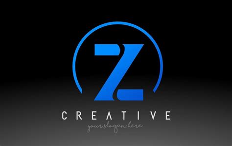 Z Letter Logo Design With Black Blue Color Cool Modern Icon Template