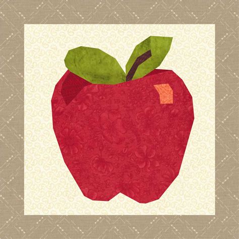 APPLE Quilt Block Pattern Instant Download Paper Pieced - Etsy