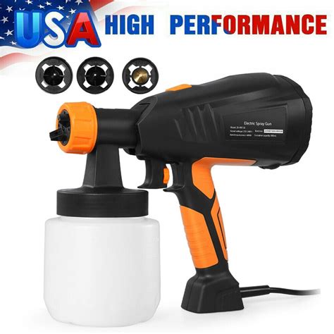 Meterk W Hvlp Electric Paint Spray Gun Orange And Black Us Z P