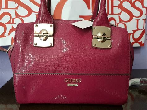 Bolsa Guess Original Mujer Dama Rosa Brillante Correas