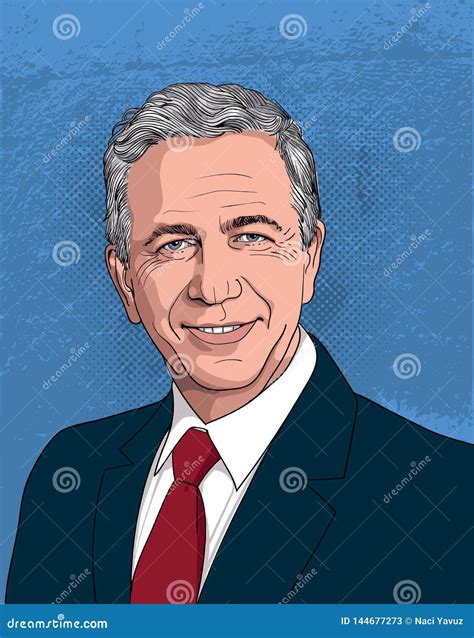 Mansur Yavas Portrait in Line Art Illustration, Vector Editorial Stock ...