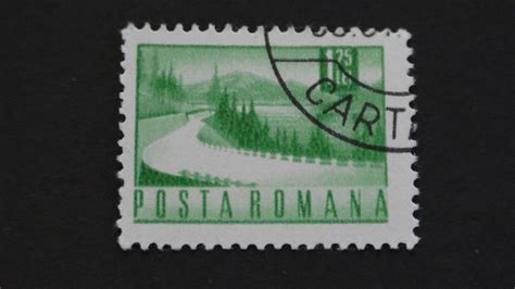 Postage stamp Posta Romana Drumul în pădure verde 1966 Price 1 25