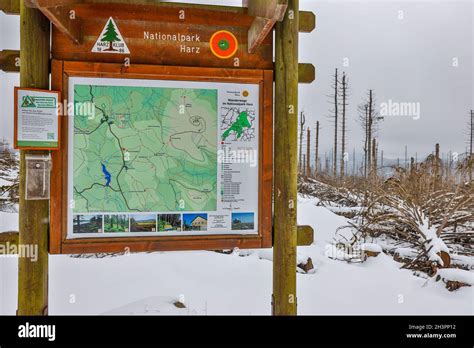 Hiking map Harz National Park Infopoint Stock Photo - Alamy