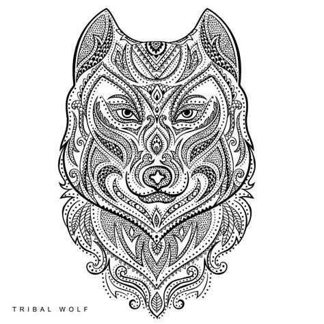 Totem animal .Wolf tattoo stock vector. Illustration of ornate - 45799300