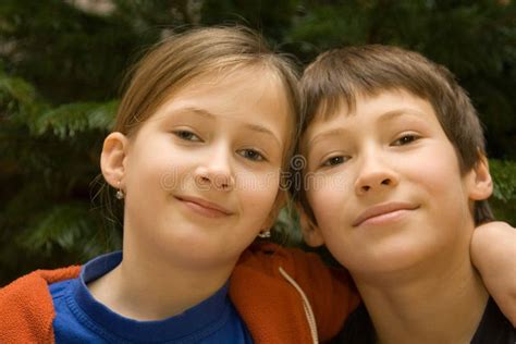 Young Boy and Girl Hugging Each Other Stock Image - Image of together, girl: 7681849