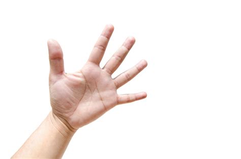 Palm Hand Gesture On Left Hand For Concept Of Rock Paper Scissors Game