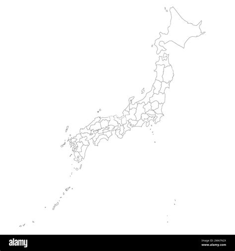 Japan Political Map Of Administrative Divisions Stock Vector Image