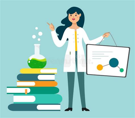 Girl Scientist Chemist Character Cartoon Style Illustration Stock ...