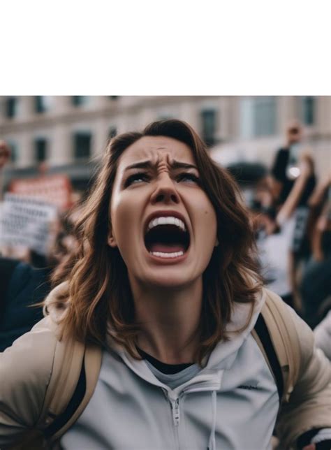 Dissatisfied Female Protester Blank Template Imgflip