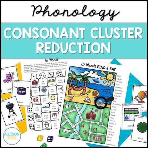 Consonant Cluster Reduction Phonology Activities For Speech Therapy