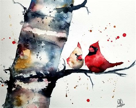 Cardinal Bird Painting, Bird Painting, Cardinal Watercolor, Animal ...