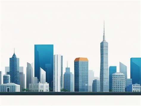 Premium Photo Modern City Skyline On White Background Real Estate