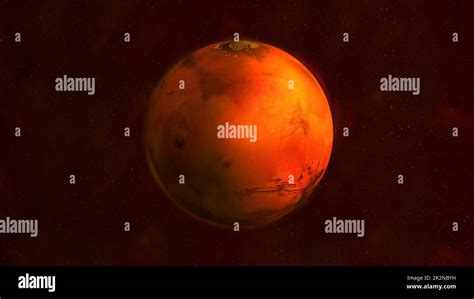 Planet Mars from space showing Tharsis Montes Stock Photo - Alamy